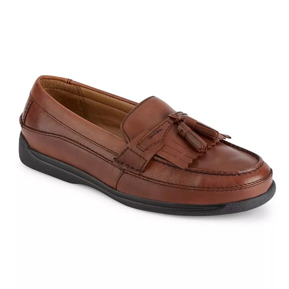 Dockers Sinclair Leather Dress Casual Tassel Loafer Shoes, Antique Brown, 8.5